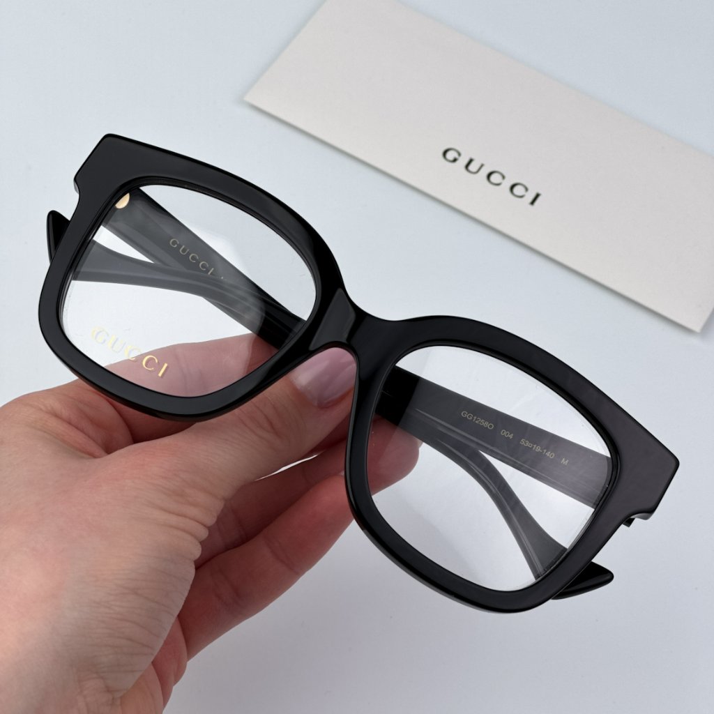 Gucci Women Brand New Eyeglasses Black Square Gg1258o 004